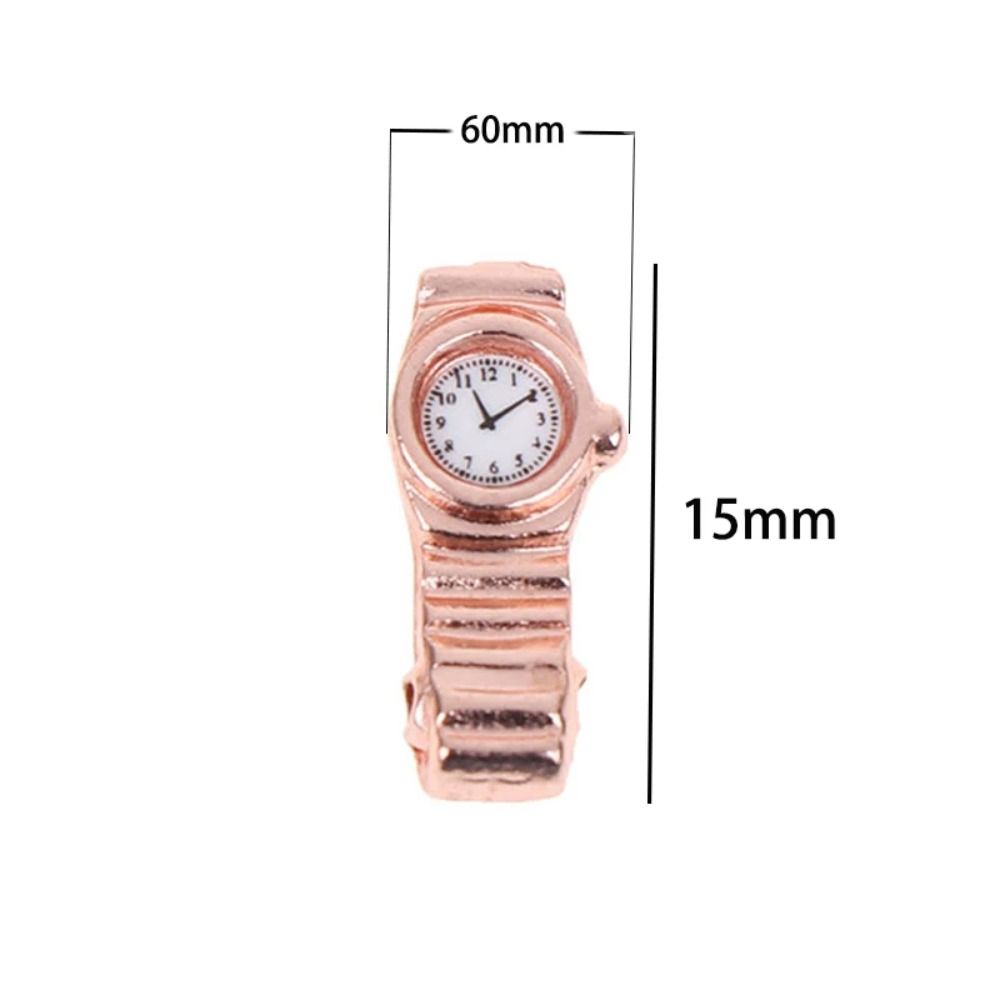 

Metal Model Toy Metal Watch Wristwatch Miniature Watch Decorations BJD Dolls рожевий