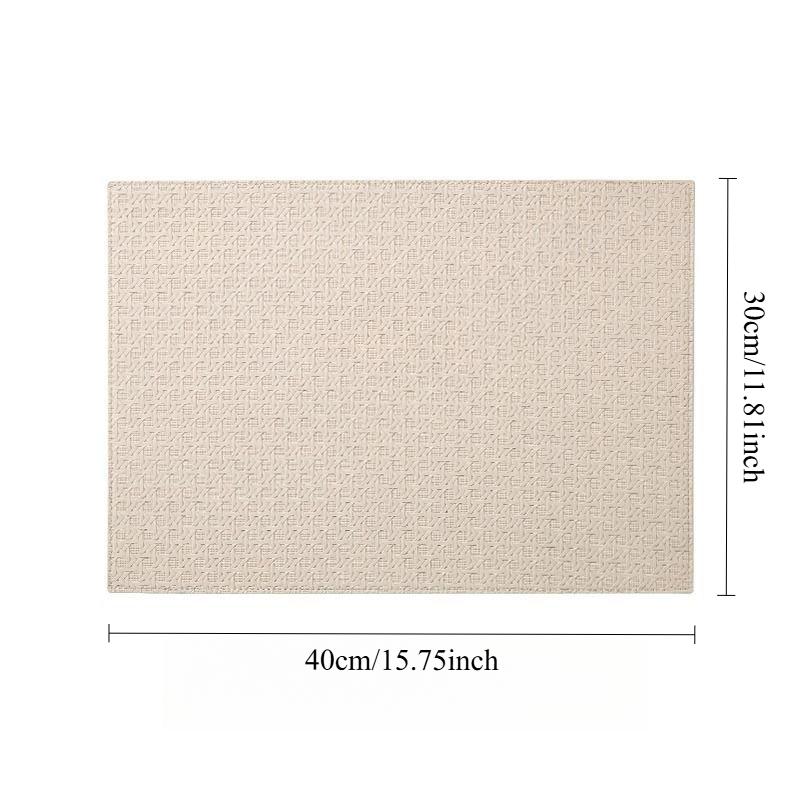 

Woven Textured PVC Placemats Reversible Waterproof Oil-Proof Dining Table Mats Heat-Resistant Tableware Mat Home Restaurants 40x30cm 1pc