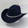 New top hat European and American style wide brim retro denim love gem rhinestone accessories hat strap holiday music festival
