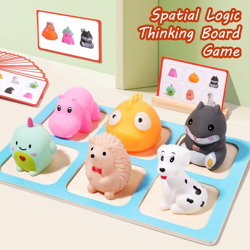 Kids Animal Matching Game Montessori Space Logical Training Imagination Board Thinking Challenge Intellectual Sensory Parish Toy