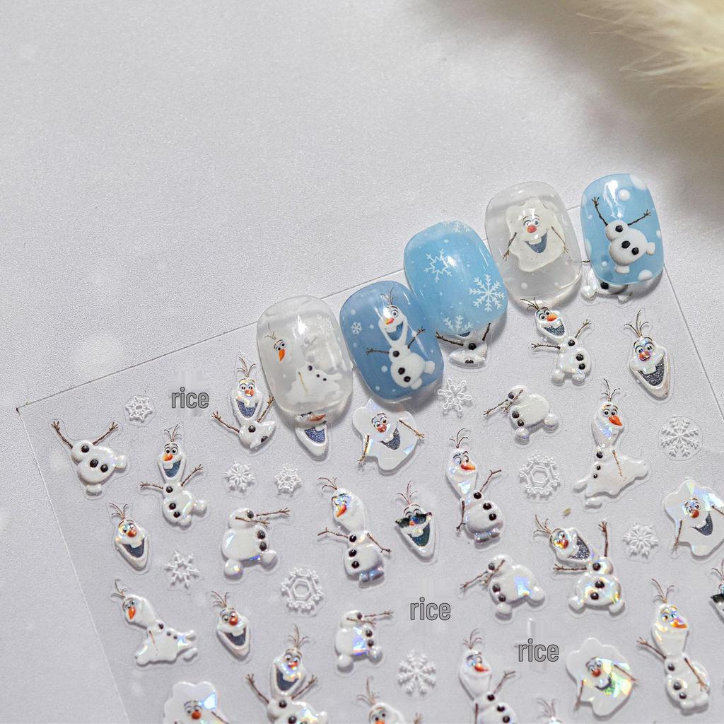 Tomoni Shell Light Nail Stickers: Popular Japanese Children's Snowman Knot Nail Art Stickers