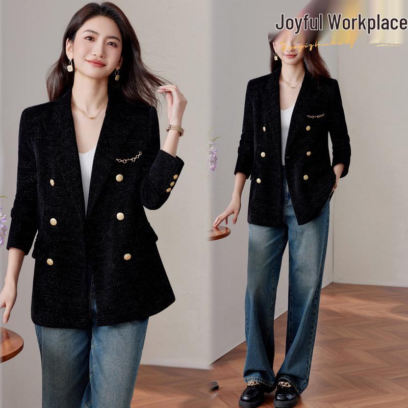 

Women s Black Suit Jacket - Professional, Stylish, Casual Temperament for Spring & Autumn M
