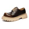 Little Leather Retro Lace-Up Derby Shoes with Thick Soles (Model 14702)