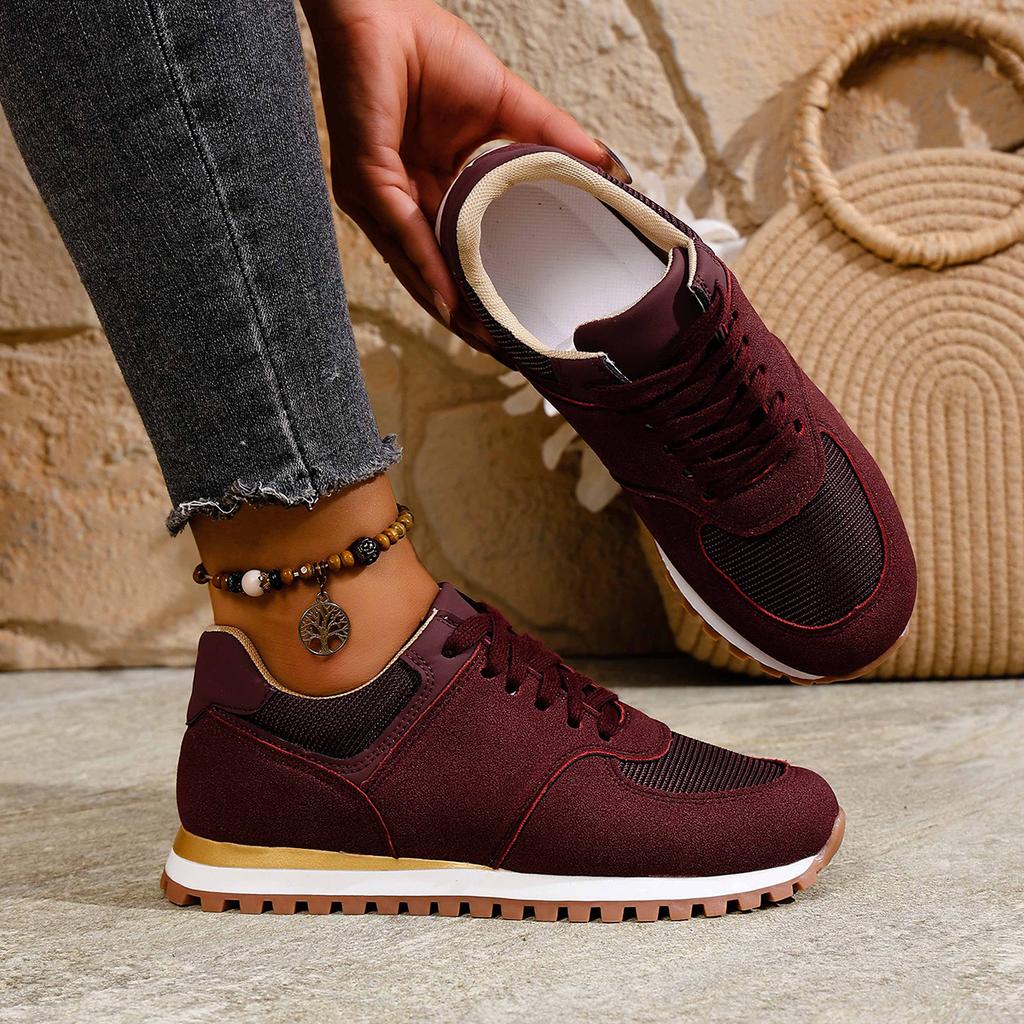 Jesień 2025 Nowe sznurowane wygodne buty do biegania damskie w dużych rozmiarach lekkie codzienne sportowe oddychające pojedyncze buty