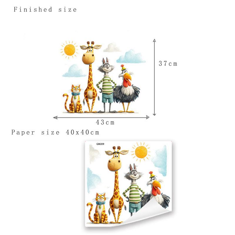 

Animal Wall Sticker for Hallway Living Room Bedroom Study Background Mural Decor 40x40cm разноцветный
