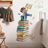 Cartoon Reading Wall Sticker Self Adhesive Removable Classroom Study Bedroom Living Room Decor