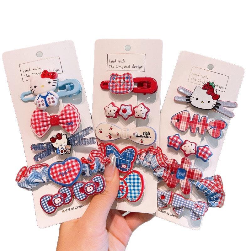 Kids' Cartoon Girl Hair Clips – Cute Handmade KT Bangs Headwear & Accessories