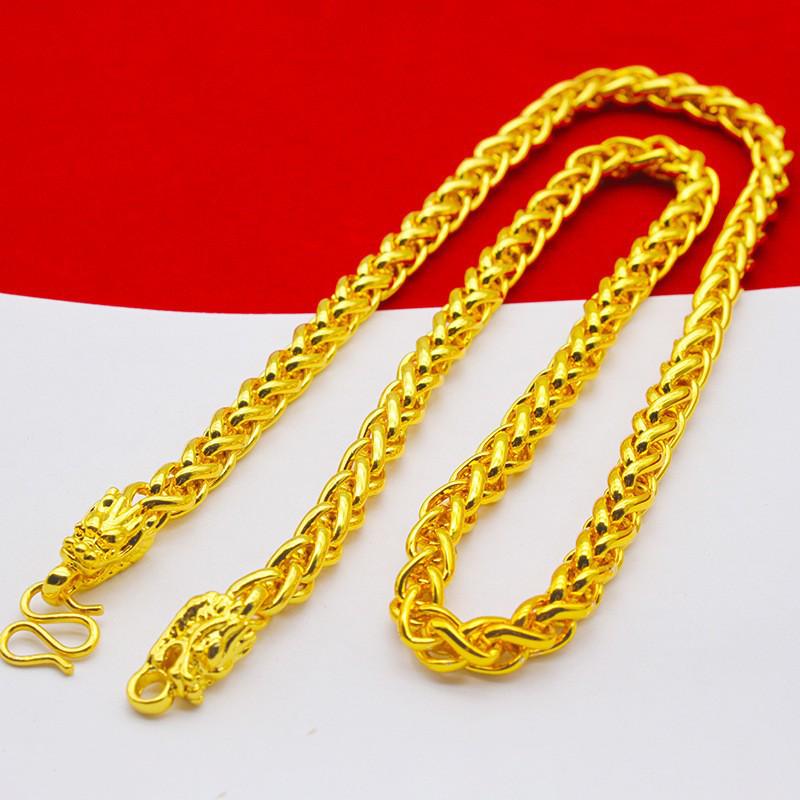 TikTok Kuaishou Emperor Chain Men's Gold-Plated Necklace: Thick, Bold, Fashionable, Simple.