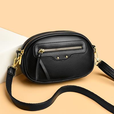 Borsa Piccola Casual e Versatile da Donna, Borsa a Spalla Singola Multi-strato alla Moda e Semplice, Borsa a Tracolla