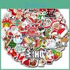 50pclot Christmas Series Santa Snowman Suitcase Laptop Car Waterproof Stickers