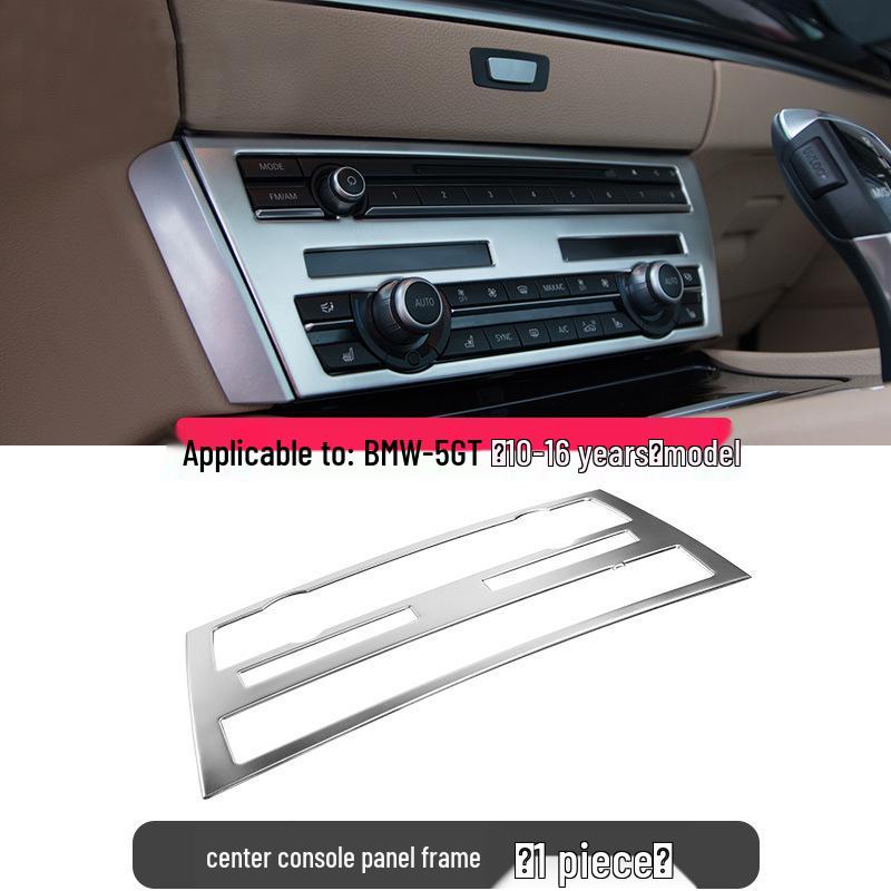BMW 5 Series GT Interior Modification: Center Console Vent & Window Lift Handle Bright Strip Stickers for 528 535i.