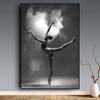 Black and White Ballet Dancer Canvas Painting Elegant Ballerina Pose Photo Print Poster Wall Art Picture for Interior Room Decor