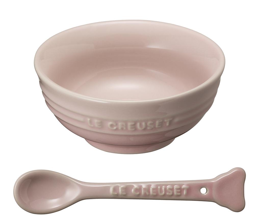 Le Creuset Tableware Set Baby Bowl Spoon Set Milky Pink Heat Resistant Microwave Safe Oven Safe &