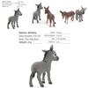 Realistic Animal Model For Children Pvc Mini Donkey Figurine Learning Toy
