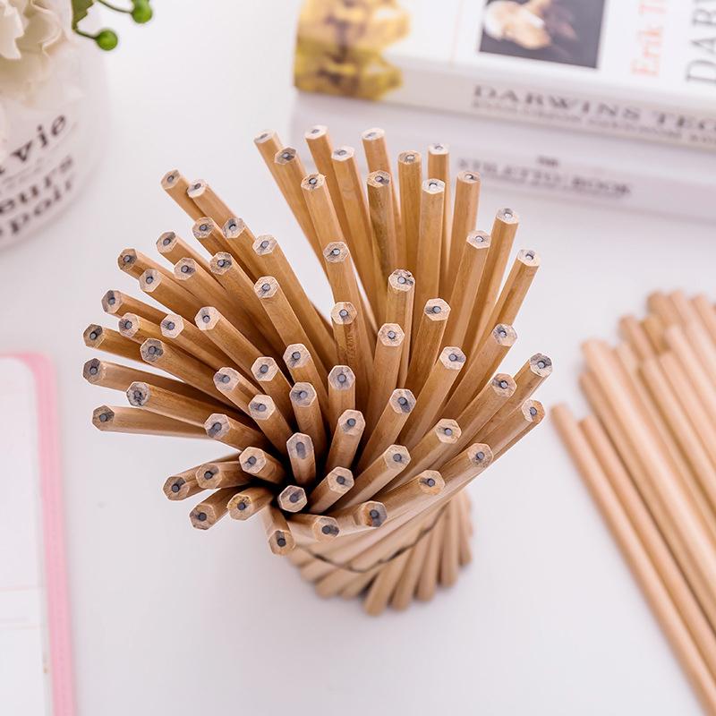 100Pc Freundliche Natürliche Holz Bleistift Sechseckigen Ungiftig Standard
