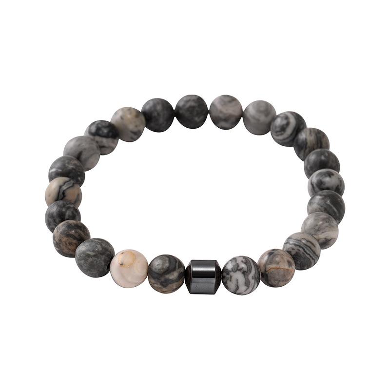 Natural Stone Round Tiger's Eye Beaded Bracelet Elastic Rope Jewelry for Men and Women