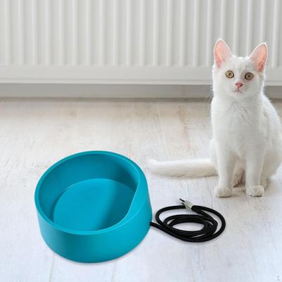 Pet Heated Water Bowl Round Stable Feeder for Cold Weather Outside