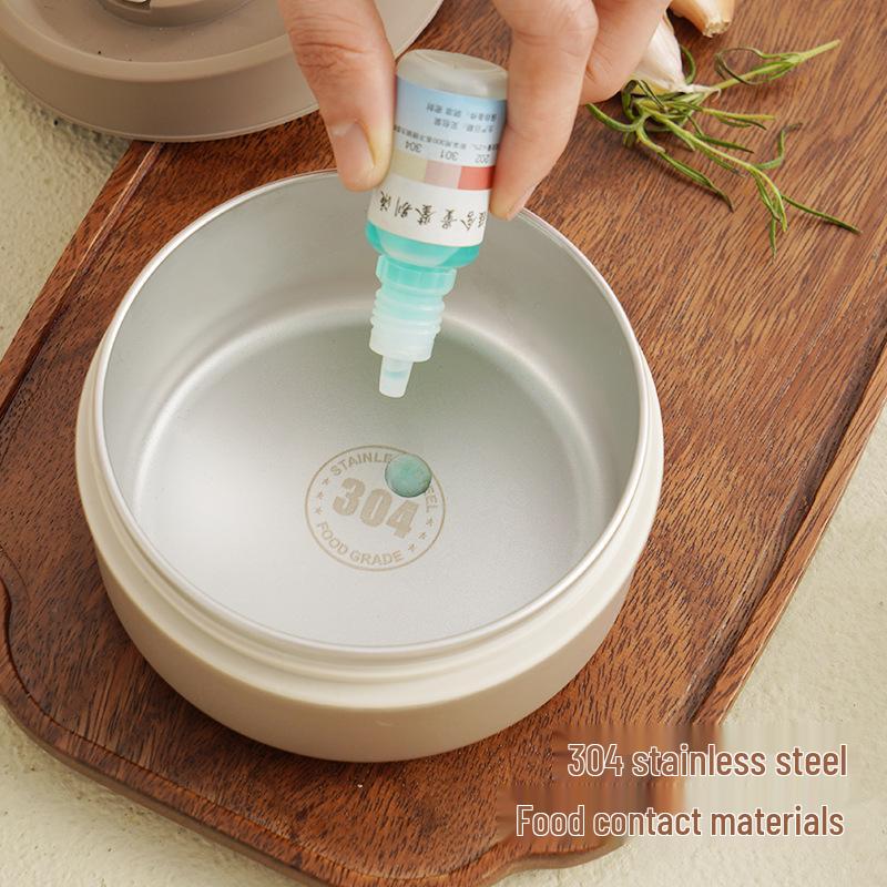 Double-Layer Insulated Stainless Steel Lunch Box - Round Bento for Students & Office Workers