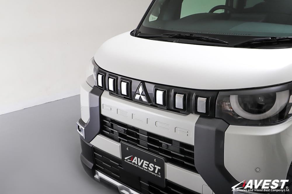 AVEST DELICA MINI Front Grille Cover Garnish Plated Exterior Grille Custom Accessory (6 Pieces, Silver) - Parts, Guard, Protector,