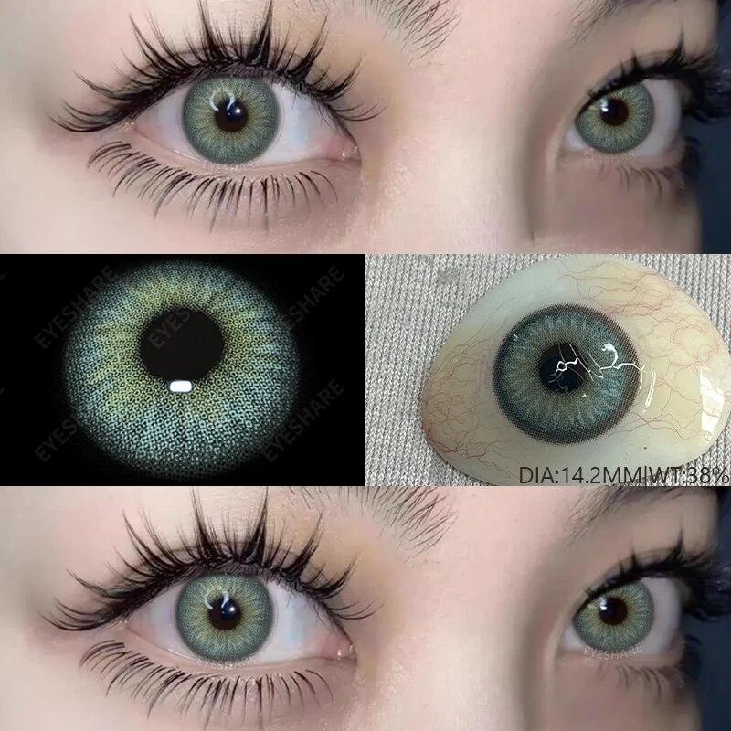AMARA 1Pair Colored Contact Lenses for Eyes Brown Pupis OMG Series Gray Eye Lenses Yearly Fashion Lenses Cosmetic Eye Contacts