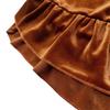 Women's Color Fashionable Ruffled Velvet A,line Skirt