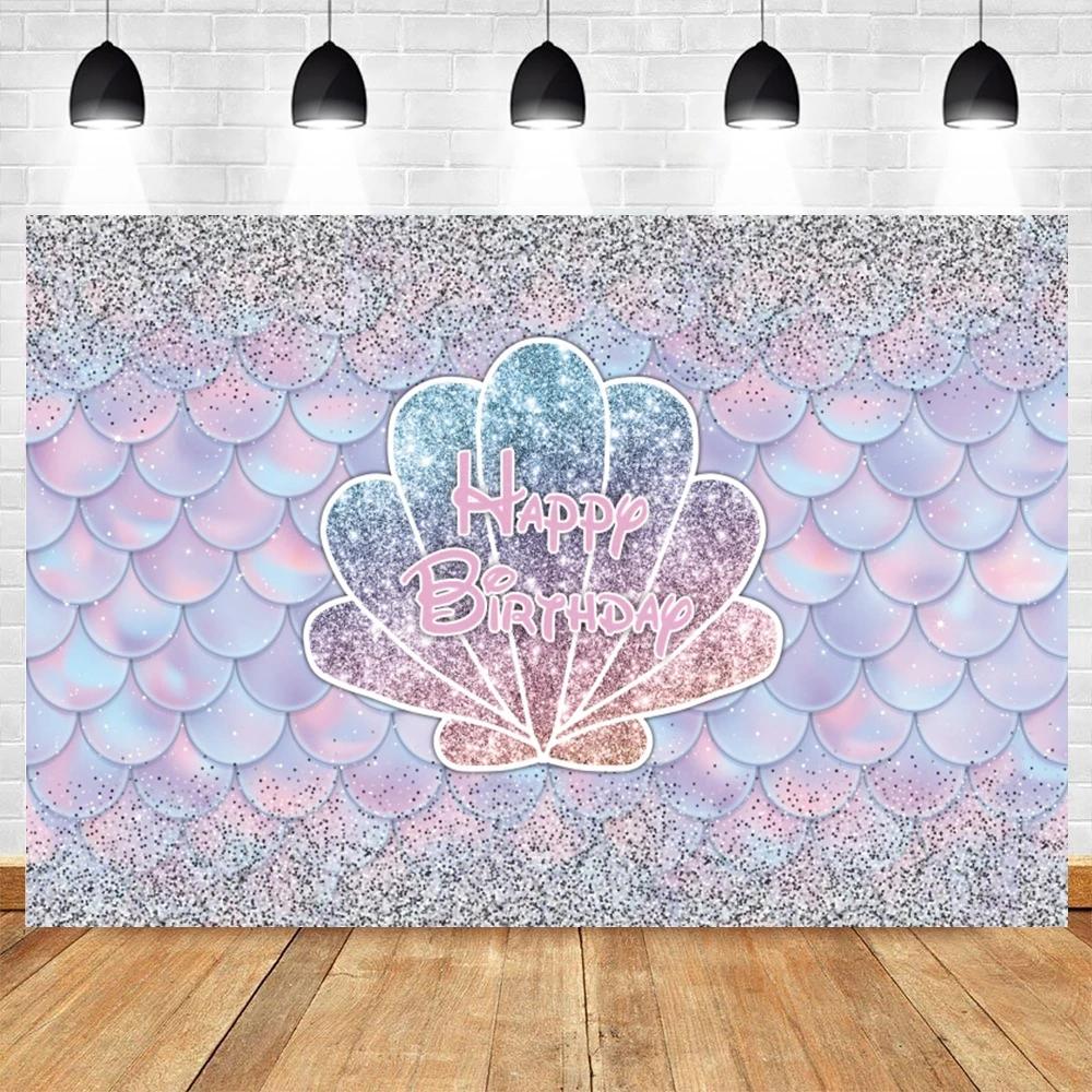 Mermaid Princess Girl Photography Background Birthday Party Decoration Background Photography Studio Photography Props