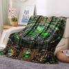 1Pc St.Patrick's Day Print Flannel Blanket, High quality Comfortable for All Seasons, Home Decor, Warmth and Comfort, Perfect for Christmas Gifts W73