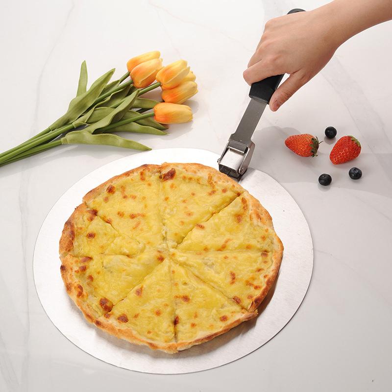 Pizza Shovel Spatula Plastic Handle Foldable Round Stainless Steel Cake Tools Accessories Non-Stick Pastry Paddle Kitchen Baking