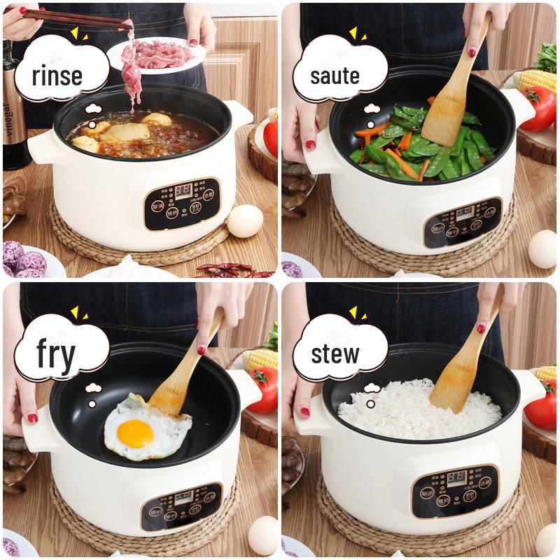 "110V Multifunction Electric Cooker & Non-stick Frying Pan for Dorms, with Smart Reservation"