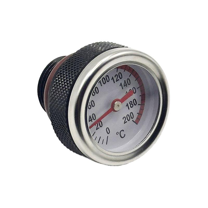 M30x1.5/M20x1.5 Black/Silver Motorcycle Fuel Tank Caps With Oil Temperature Gauge 0-200℃ Pointers Dial Meter  For Kawasaki 87-98