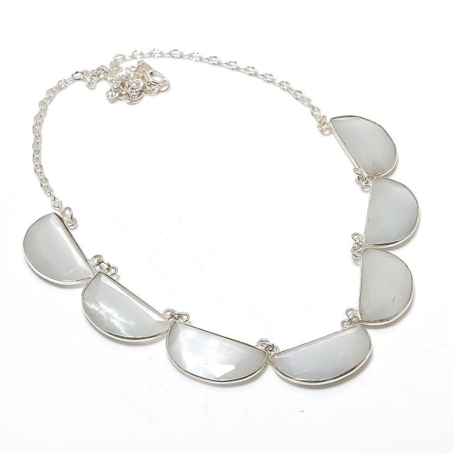 

Monalisa Stone Gemstone Handmade 925 Sterling Silver Jewelry Necklace 18 GK-7306