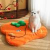 Cat Bed Pad Orange Pet Floor Blanket Washable Sleeping Beds For Indoor Relaxation Apartment Living Room Kitchen Home Daily Rest