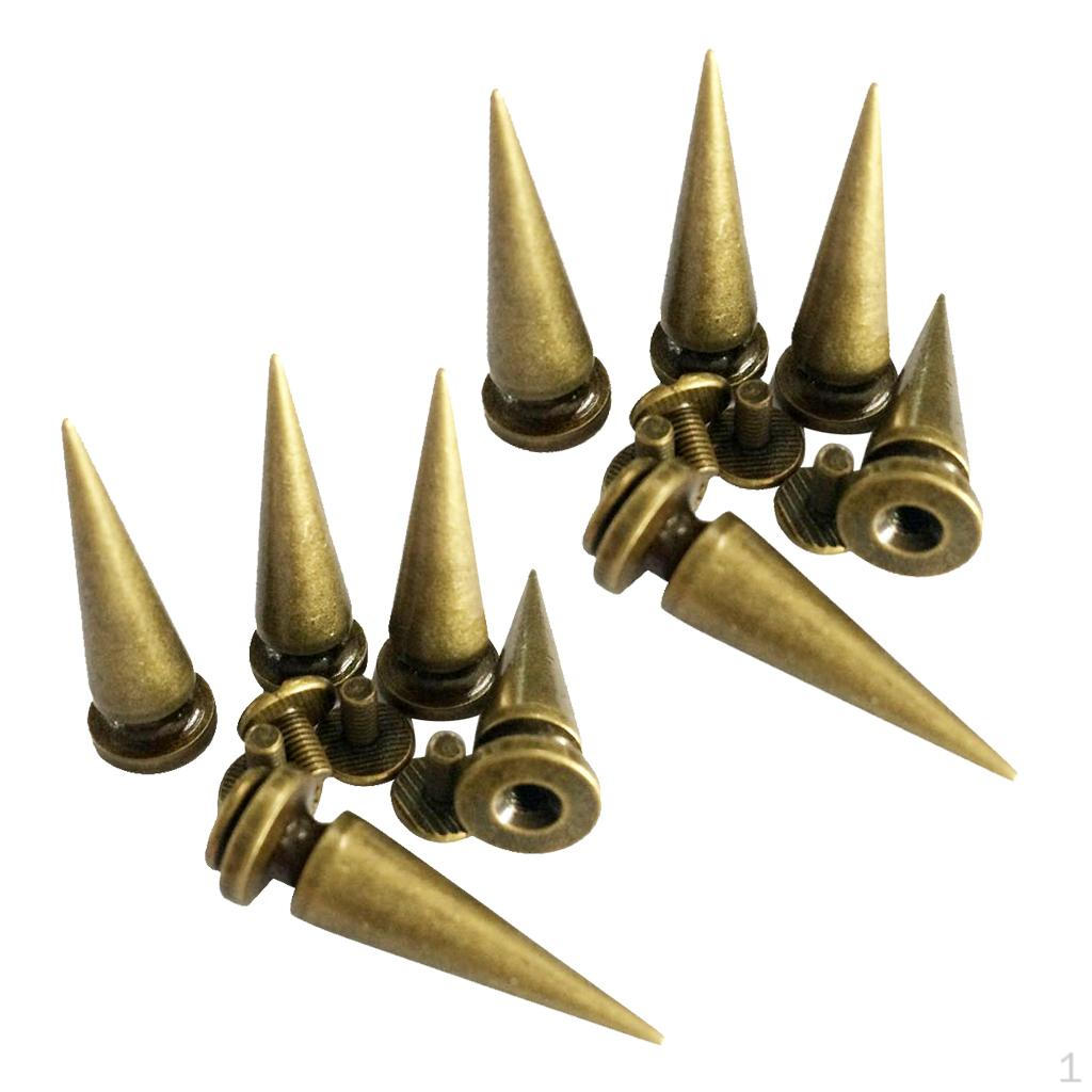 10 Pcs Copper Taper Screw Stud Leather Craft Rivets Shoe