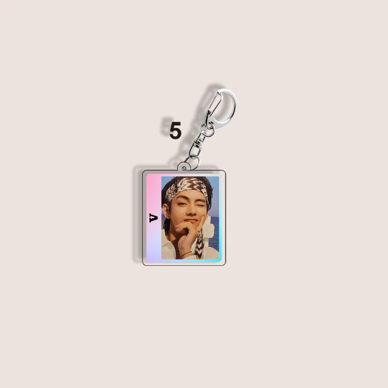 BTS Square Individual Member Keychains, Baby Pendants, Clothing Accessories, Wallet Charms, Celebrity Merchandise