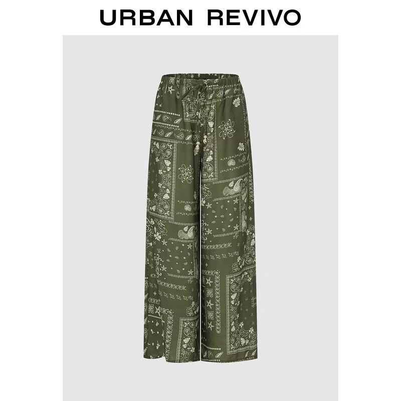 UR2026 Women s Casual Printed Wide-Leg Pants M