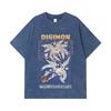 275 GSM Washed T-shirts 100% Cotton Digimon V7 Print Unisex Heavy Cotton T Shirt