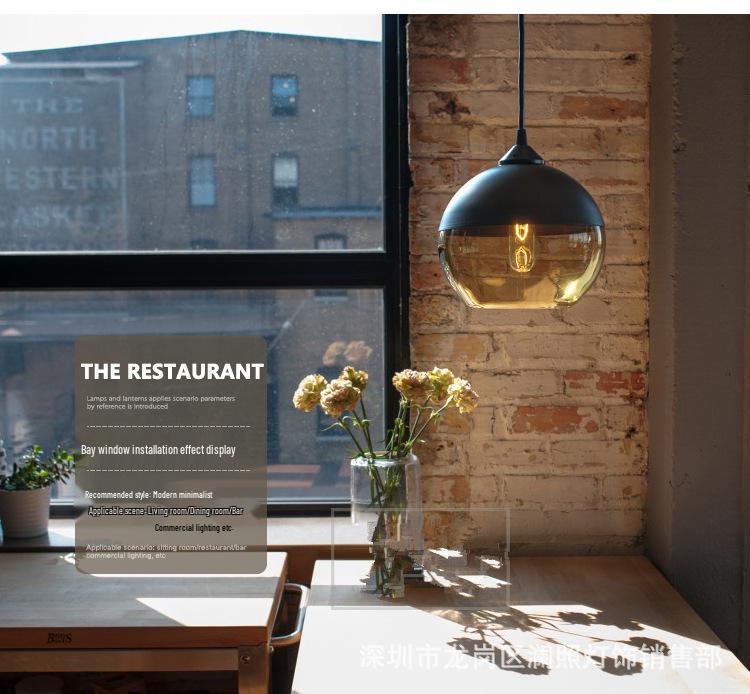 Modern Minimalist Nordic Pendant Light - Glass Lamp for Restaurant, Bar, Living Room, Bedroom, or Store