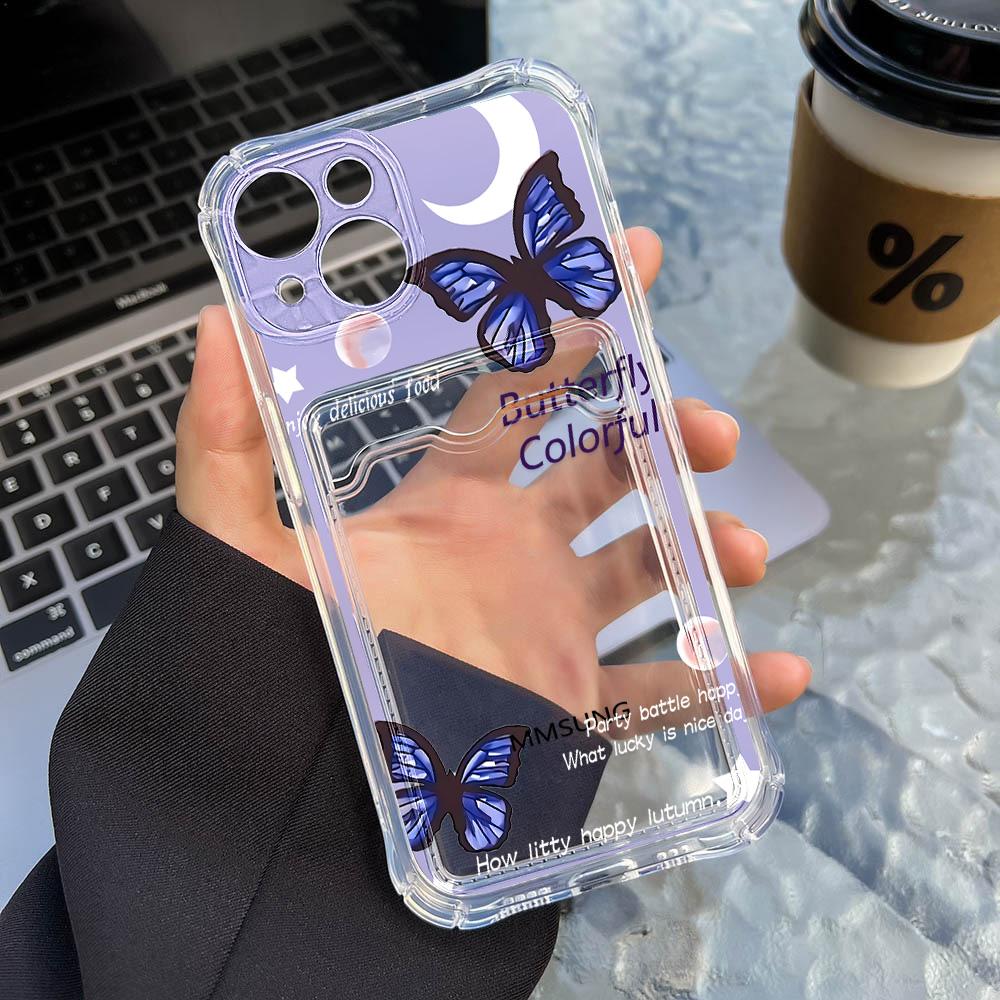 

Чехол-карточка для iPhone 11 13 XR 15 14 Pro Max iPhone 12 16 7 8 Plus XS Max Samsung S24 S23 A15 A55 A05 A54 Redmi 12 13C 13 9 с защитой от мультфильмов iPhone 11 Pro Max чистый