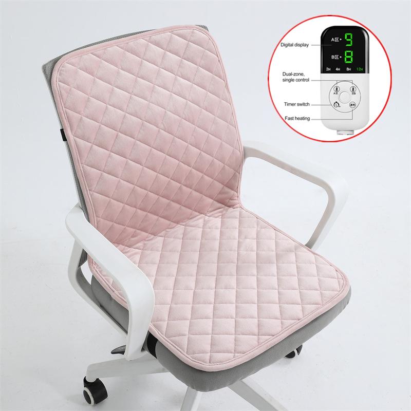 Electric Heated Seat Cushion Office Chair Heating Mat Smart Timer Winter Warming Pad Integrated Backrest Pad