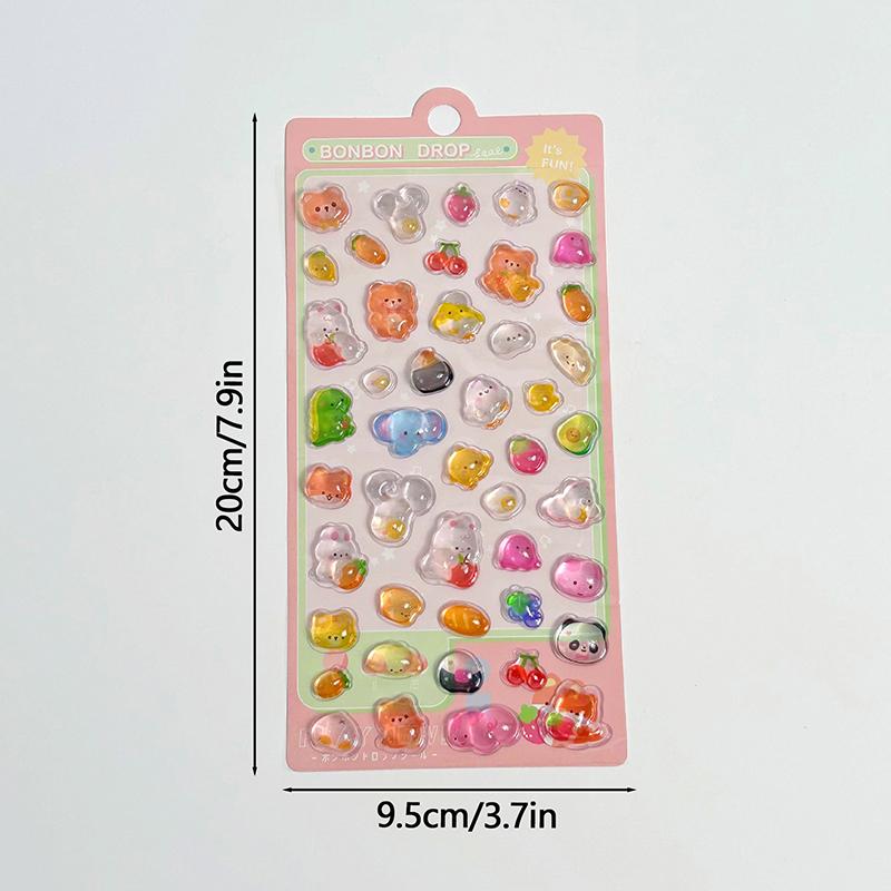 3D Cartoon Animal Stickers Kawaii 3D Decoration Stickers Stationery Sticker Scrapbook Sticker Decals DIY Phone Case Sticker