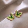 Simple Zircon Butterfly Earrings Light Luxury High-end Stud Earrings Temperament Fashionable Sweet Pearl Earrings Women