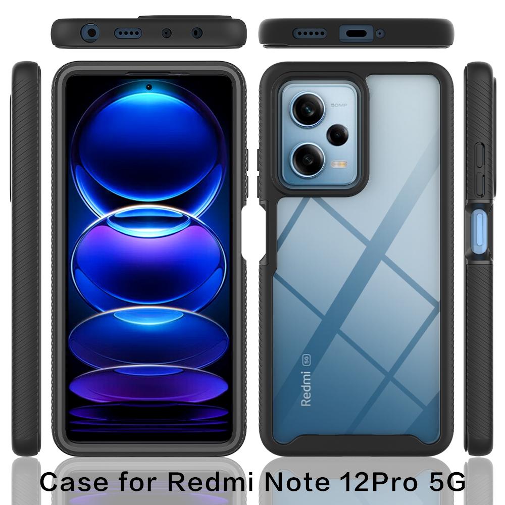 Stoßfeste Hülle Für Xiaomi Redmi Note13 Note12 Note10 Pro / Poco X5 X4 X3 Pro 5G TPU/PC Transparente Hülle Vorderer Rahmen + TPU Klare Hülle