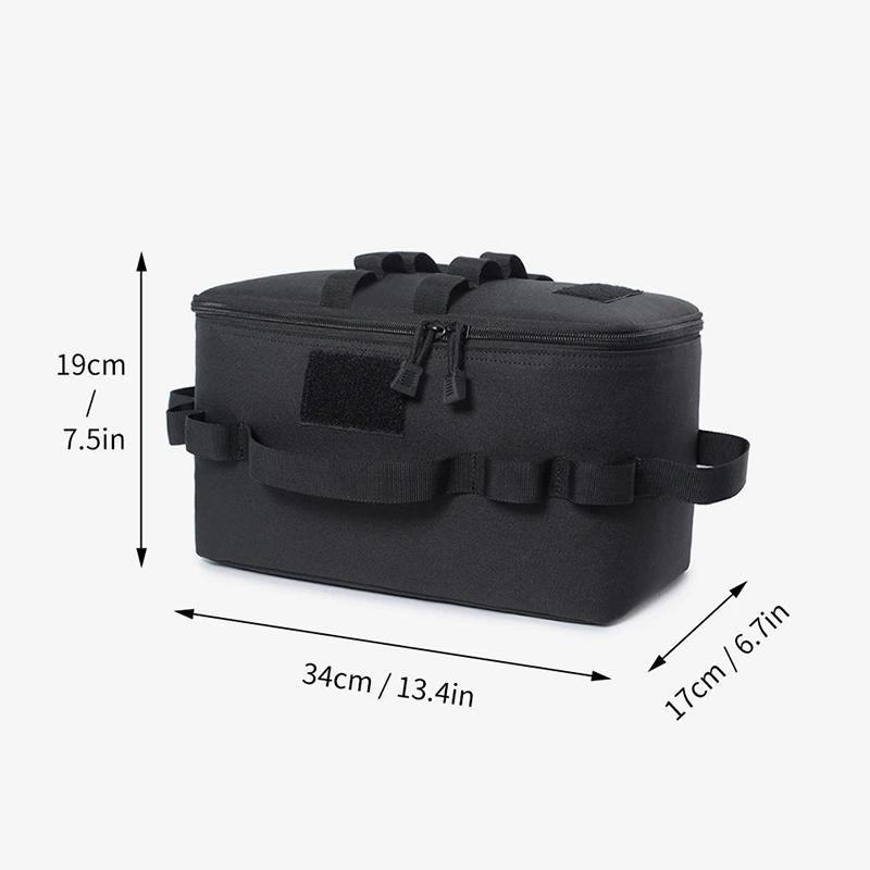 

Outdoor Camping Bag Large Capacity Lightweight Storage Bag Portable Handbag Picnic Bag Cookware Utensils Tools Bags чёрный