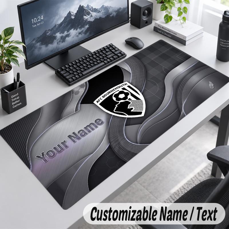 Custom Name Text Mouse Pad Bournemouth Football Personalized Desk Pad For Work And Gaming