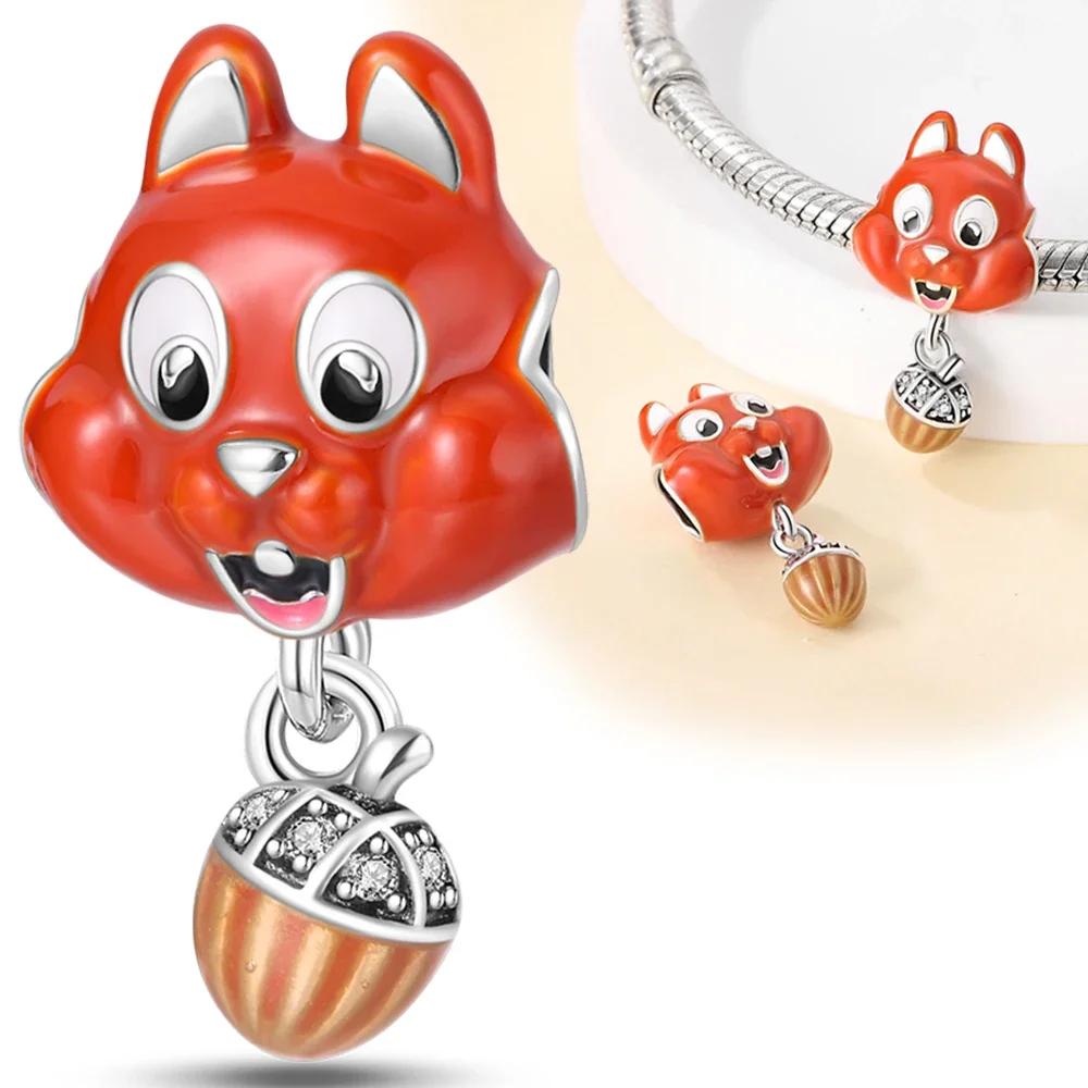 Copperpendant Autumn Style Series Pine Cone Squirrel Tree Of Life Fit Women'S Bracelet Making Jewelry Gift