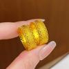 Elegant Hollow Ring Weave Design Banquet Jewelry Fashion Sandy Gold Filigree Ring  Wedding