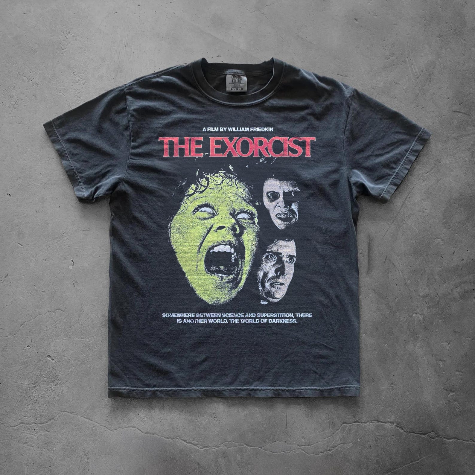 The Exorcist Graphic Tee, Vintage Horror Movie Shirt, Black Retro Film T Shirt S