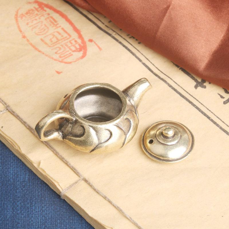 Ορειχάλκινο Τσαγιέρα Διακόσμηση Γραφείου Κινέζικο Ρετρό Μικρό Δοχείο Στολίδια Τσαγιού Χάλκινο Άγαλμα Χειροτεχνίες Χειροποίητα Κομμάτια Παλιά Χάλκινα Σκεύη Wh