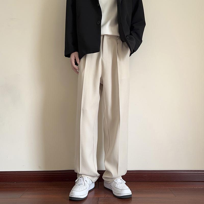 

Мужские черные брюки широкого кроя — модный прямой крой для весны и осени XL хаки