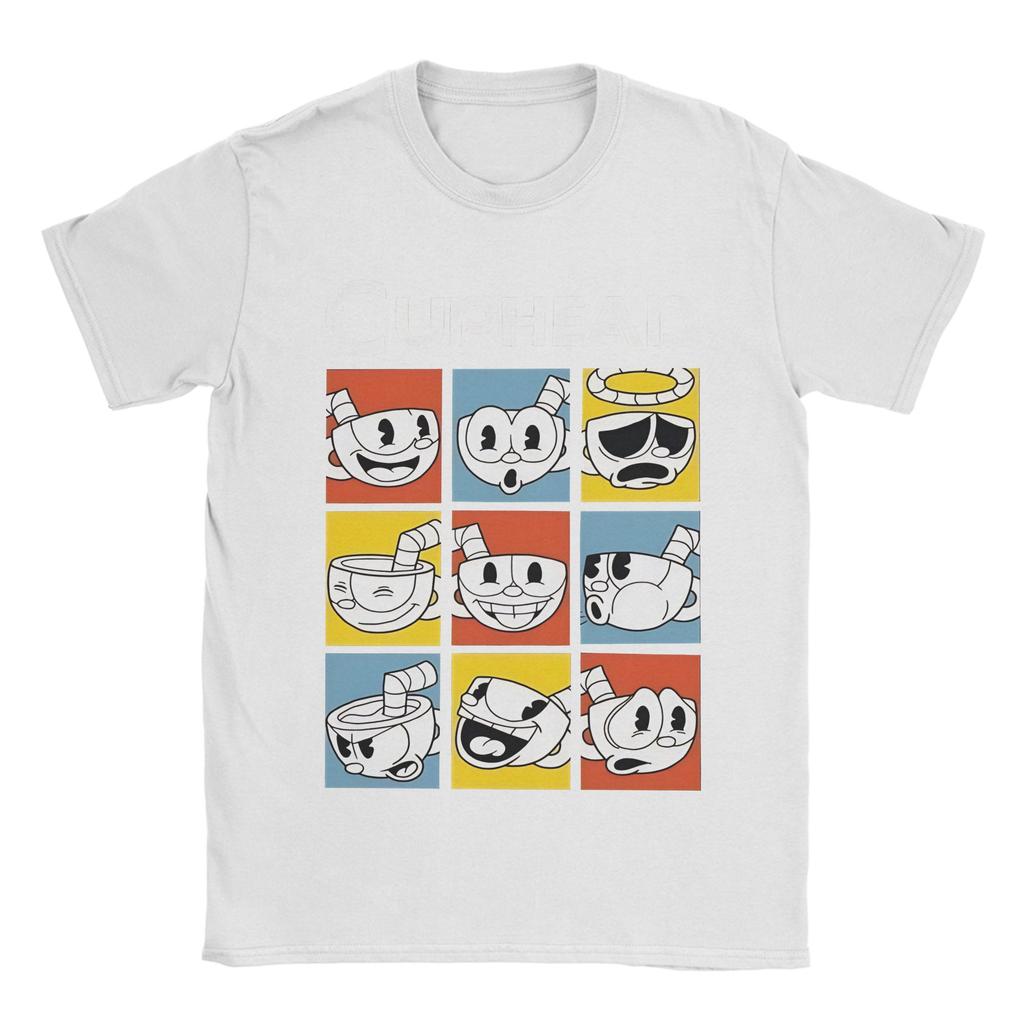 The Cuphead Show T Shirts Mens  Cotton Funny TShirts Round Collar  Tee Shirt Short Sleeve Tops Party